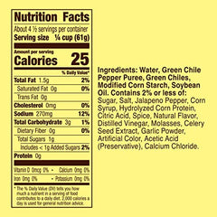 Old El Paso Mild Green Chile Enchilada Sauce label shows ingredients and mild heat level