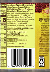 Ingredients close-up of Old El Paso sauce with green chiles and peppers