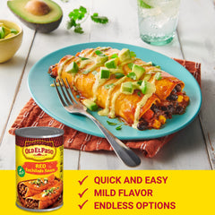 Old El Paso sauce over beans and rice delivers easy flavor boost.