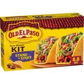 Old El Paso Stand 'N Stuff Taco Dinner Kit packaging ready for weeknight prep.