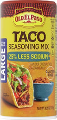 Old El Paso taco seasoning on browned meat for quick weeknight flavor.
