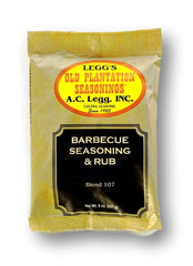 Old Plantation AC Legg BBQ Seasoning Rub bottle ready for grilling, enhances flavor.