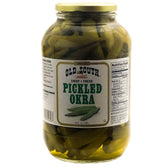 Old South pickled okra 64oz jar—crisp, convenient snack for gatherings.