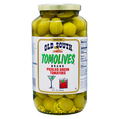 Old South Tomolives pickled green tomatoes jar ideal for martinis and relish trays