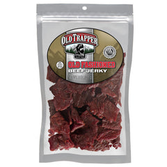 Old Trapper Old-Fashioned Beef Jerky in a resealable bag offers on-the-go protein.