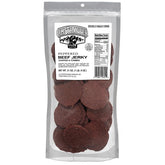 Old Trapper Peppered Double Eagle beef jerky bag, real wood smoked for bold flavor on the go.