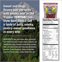 Serving suggestion with bite-sized teriyaki beef sticks ready to eat.