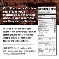 Old Trapper smoked beef steak closeup detailing tender texture and smoke aroma