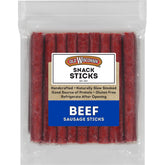 Old Wisconsin beef sausage snack sticks in a resealable package for on-the-go snacking.