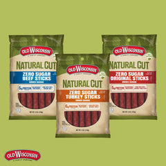 Old Wisconsin Hardwood Smoked Snack Sticks ready to eat for snack time.