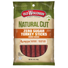 Old Wisconsin turkey sausage snack stick zero sugar for on-the-go snacking