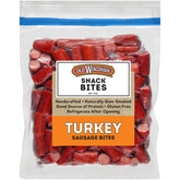 Old Wisconsin Turkey Snack Bites bag front showing bite-sized protein snack.