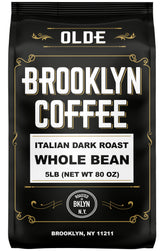OLDE BROOKLYN COFFEE whole bean pack delivering fresh aroma for home brew