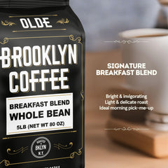 Olde Brooklyn Coffee roasted NYC small-batch aroma delivers freshness.