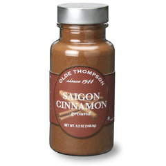 Olde Thompson Saigon Cinnamon bottle pour enhances baking and coffee aroma