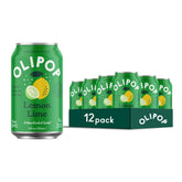 OLIPOP Lemon Lime can front view with prebiotic blend for gut-friendly sipping