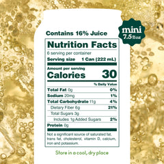 OLIPOP Minis Ginger Ale can closeup showing real ginger and bright flavor.