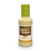 Olive Garden Light Italian Dressing bottle front showing label and 30 calories per serving.