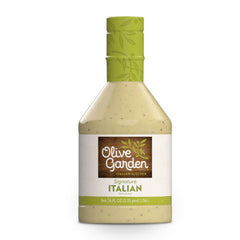 Olive Garden Signature Italian Dressing bottle showcases classic Italian flavor for salads.