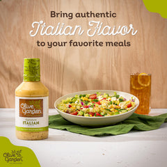 Olive Garden Signature Italian Dressing pour captures ready-to-use convenience for marinades and dressings.