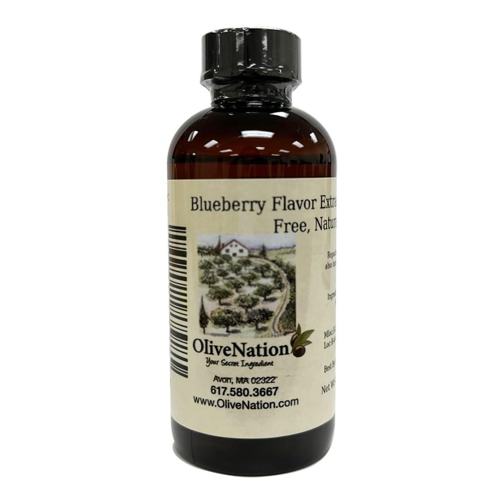 OliveNation Blueberry Extract bottle highlights gluten-free flavoring for baking