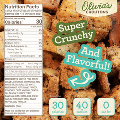 Olivia's Gluten Free Croutons packaging shows USA made quality