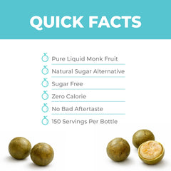 OLÜ NATURALS SweetMonk ingredient label highlights no added water or sugar alcohols