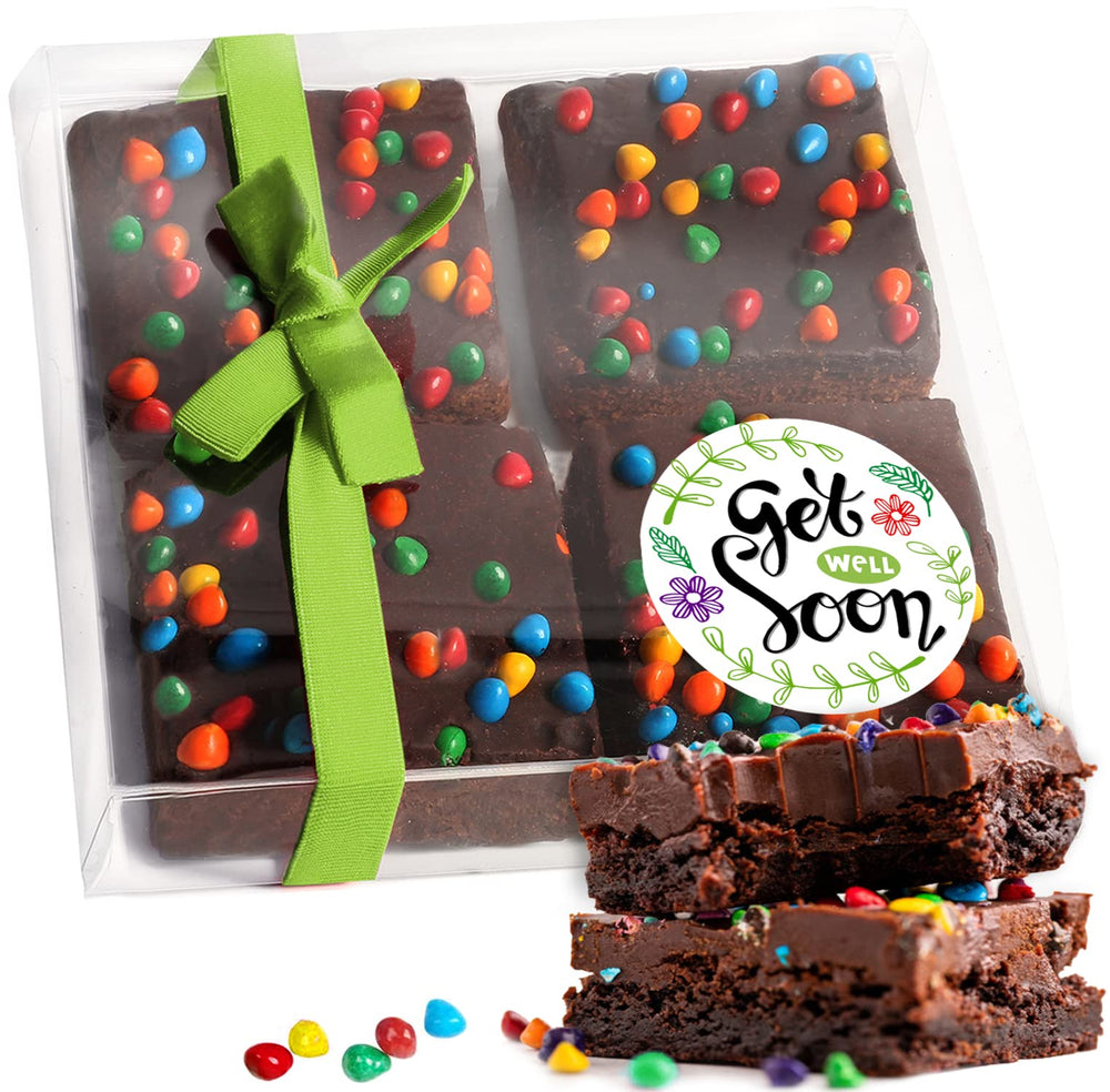 OMCookie Get Well Brownies Basket with individually wrapped treats for a thoughtful gift.