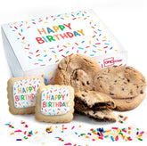 OMCookie Happy Birthday gift basket: gooey brownie-filled chocolate chip cookies.