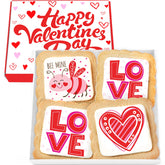 OMCookie Valentine’s heart cookies box, festive gift for sharing on Valentine’s Day