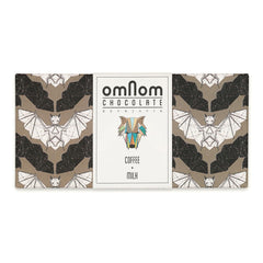 Omnom Coffee + Milk bar wrapped, premium Icelandic bean-to-bar chocolate for cozy mornings.