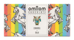 OmNom Caramel Milk Bar close-up with caramel pieces, ideal for gifting