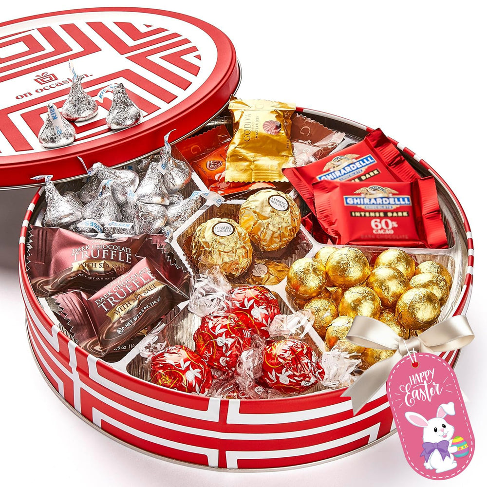 On Occasion premium gift box front view highlights a luxury chocolate assortment for gifting.
