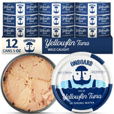 ONBOARD Yellowfin tuna in spring water twelve-pack cans for easy meals
