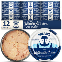 ONBOARD Yellowfin tuna in spring water twelve-pack cans for easy meals