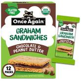 Once Again chocolate peanut butter graham sandwiches packaging showing gluten free on the go