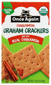 Once Again Organic Cinnamon Graham Crackers pack shot, ideal for a quick, flavorful snack.