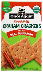 Once Again Organic Cinnamon Graham Crackers pack shot, ideal for a quick, flavorful snack.