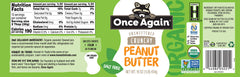 Once Again peanut butter in a glass jar highlighting freshness