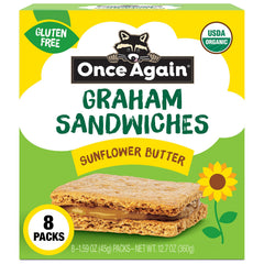 Once Again box of sunflower butter Graham sandwiches, 8-pack lunch snack.