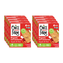 Once Upon A Farm soft-baked Bars Apple & Oat closeup showing kid-friendly texture for on-the-go snacking