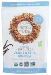 One Degree Organic Foods granola with oats, vanilla, and chia for sustained energy.