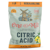 One In A Mill Citric Acid Powder bottle pour for quick cleaning and flavor balance.