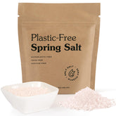 Only Ancient Spring Salt bottle close-up showing mineral-rich flakes and purity.