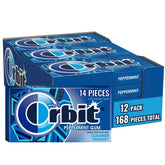 Orbit Peppermint Gum packaging close-up showing a bulk option for fresh breath