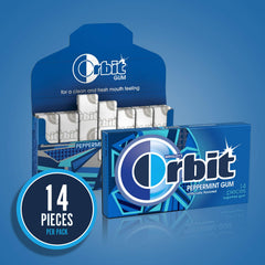 Orbit Peppermint Gum pocket pack illustrates a compact option for bags and purses