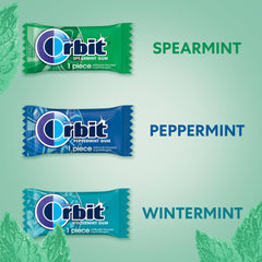 Orbit spearmint gum piece highlighting crisp flavor and freshness.