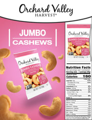 Close-up of roasted and salted jumbo cashews with rich flavor.