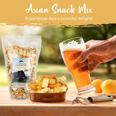 OREGON FARM FRESH SNACKS Asian Rice Crackers Mix flavors include soy, sesame, and seaweed.