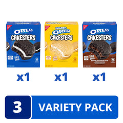 OREO Cakesters Double Chocolate: two soft-chocolate cakes with chocolate creme